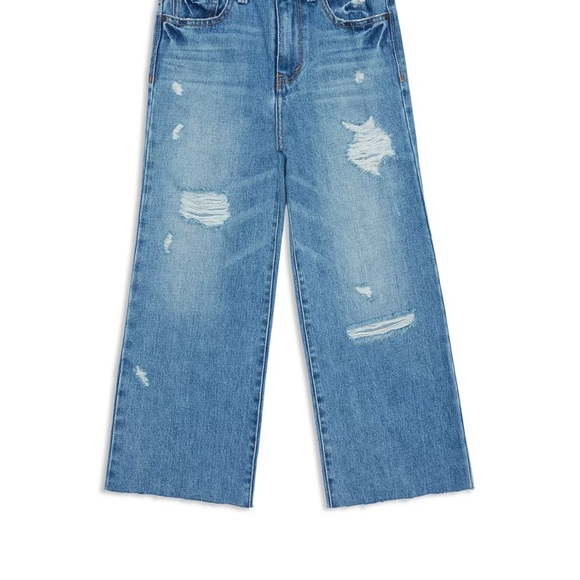 HABITUAL Wide Leg High Rise Crop Distressed Jeans Size 14 - Picture 5 of 16